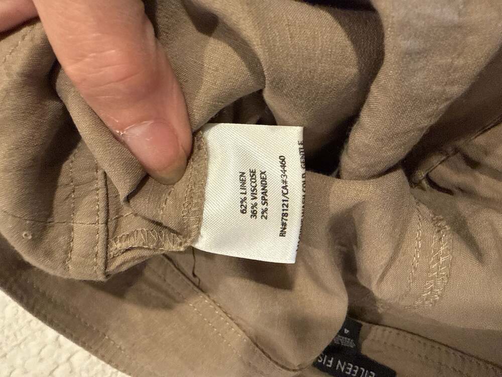 Eileen Fisher Linen Viscose Stretch Wide-Leg Pants Size 4 - Picture 5 of 6